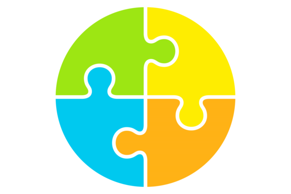 Download Solution Icon. Color Puzzle Pieces Conne - Puzzle pieces Collection