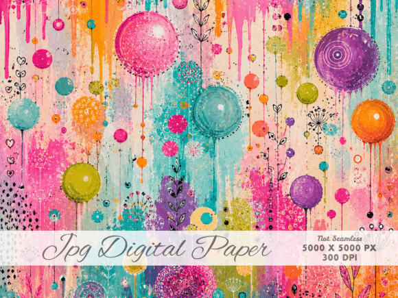 Download Rainbow Drip Abstract Digital Paper JPG, - Abstract digital Collection