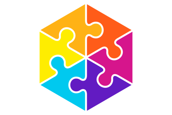 Download Six Puzzle Pieces Together. Connection S - Puzzle pieces Collection