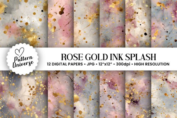 Download Rose Gold Ink Splash Backgrounds - Premium Resources