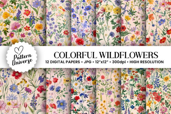 Download Colorful Cute Wildflowers Patterns - Premium Resources