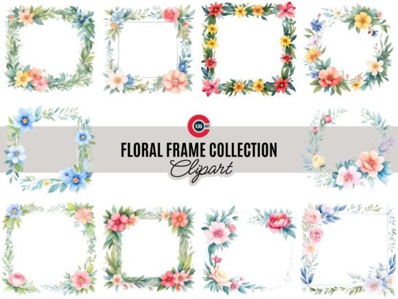 Download Watercolor Floral Frame Collection - Collection Collection