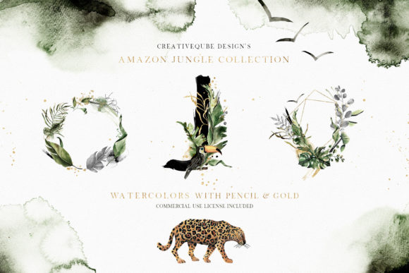 Download Amazon Jungle Watercolor Collection - Collection Collection
