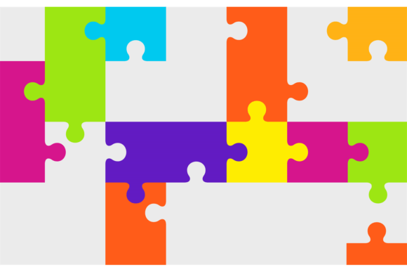 Download Colorful Puzzle Pieces Layout. Jigsaw Sh - Puzzle pieces Collection
