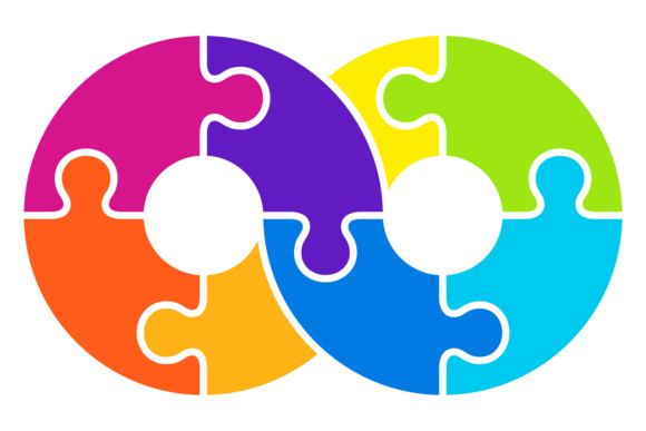 Download Infinity Shape Puzzle Pieces. Colorful B - Puzzle pieces Collection