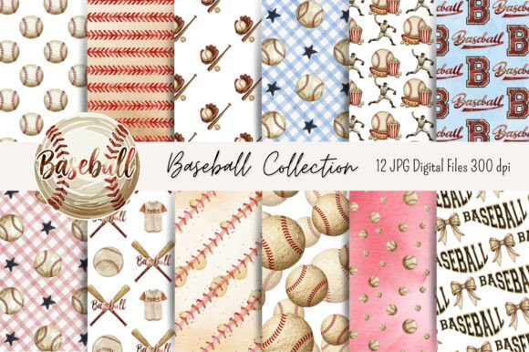 Download Baseball Collection Digital Paper - Collection Collection