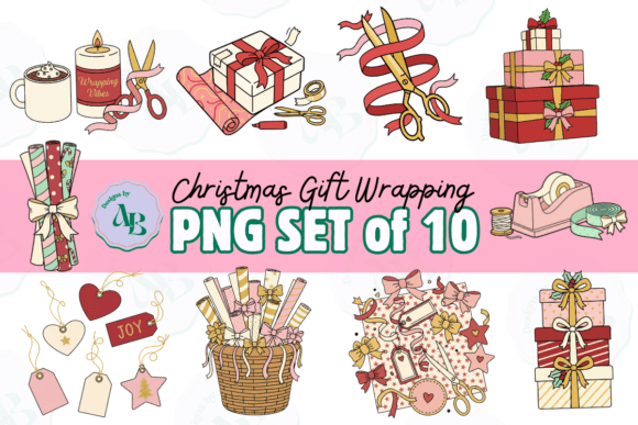 Download Christmas Gift Wrapping Clip Art Set - Gift wrapping Collection