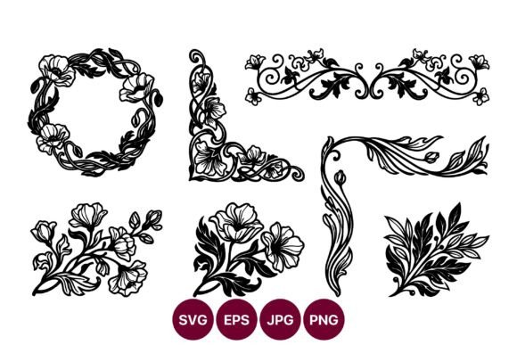 Download Ornate Floral Borders Collection - Collection Collection